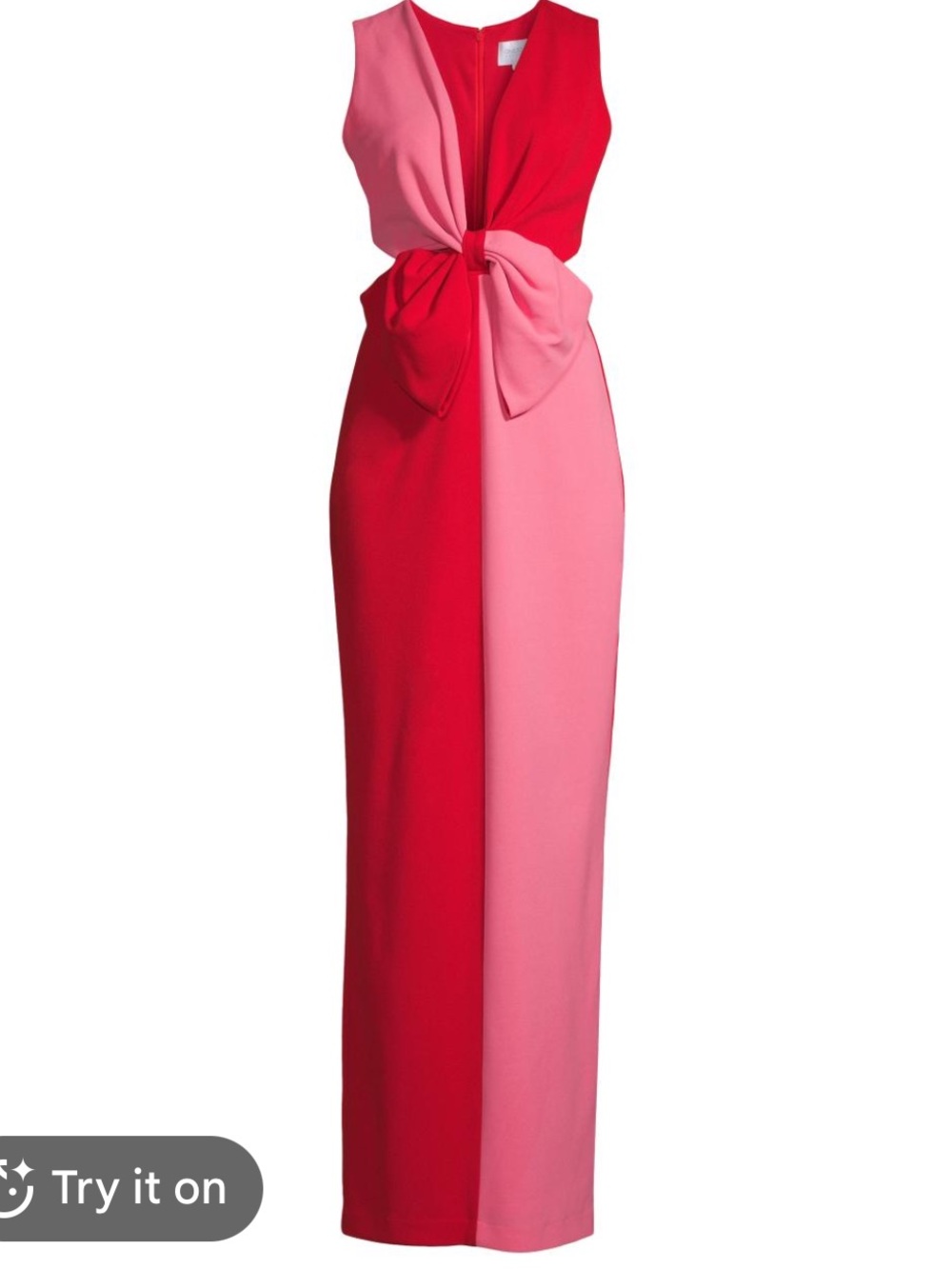 One33 Social Two-Tone Pink and Red Bow-Front Dress